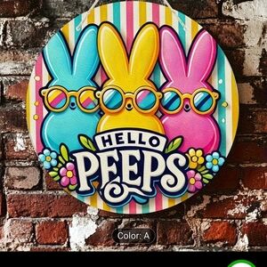 Colorful 'Hello Peeps' Wall Art